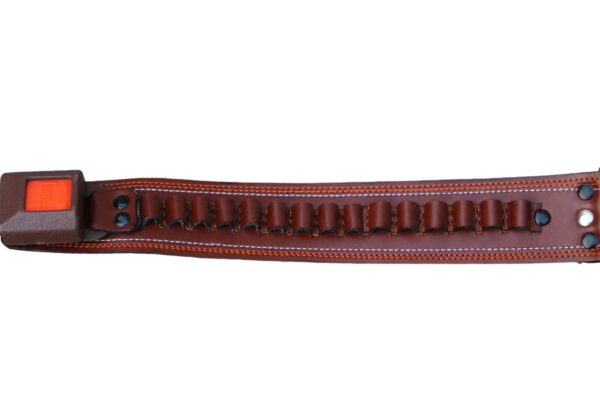 Genuine cut shape leather single goli belt with single and double magazines - Image 10